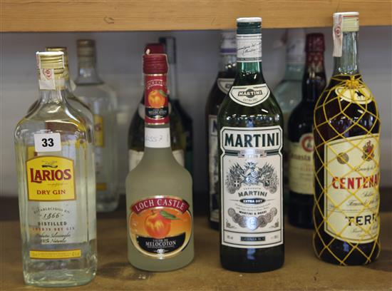 12 bottles mixed spirits